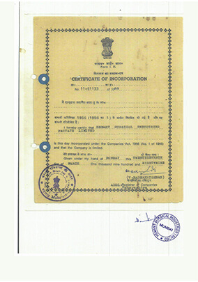 CERTIFICATE OF INCORPORATION - HEMANT SURGICAL